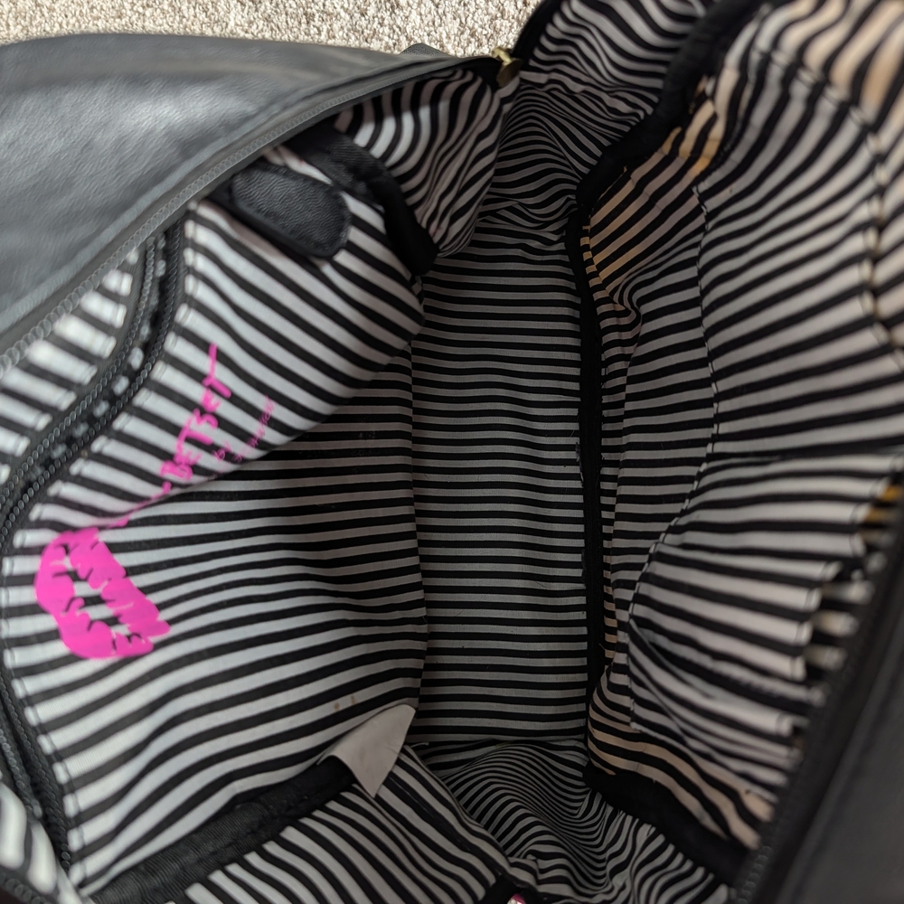 Luv Betsey Johnson Bow Backpack Pink Quilted Coquette Vegan Leather - Picture 7 of 16